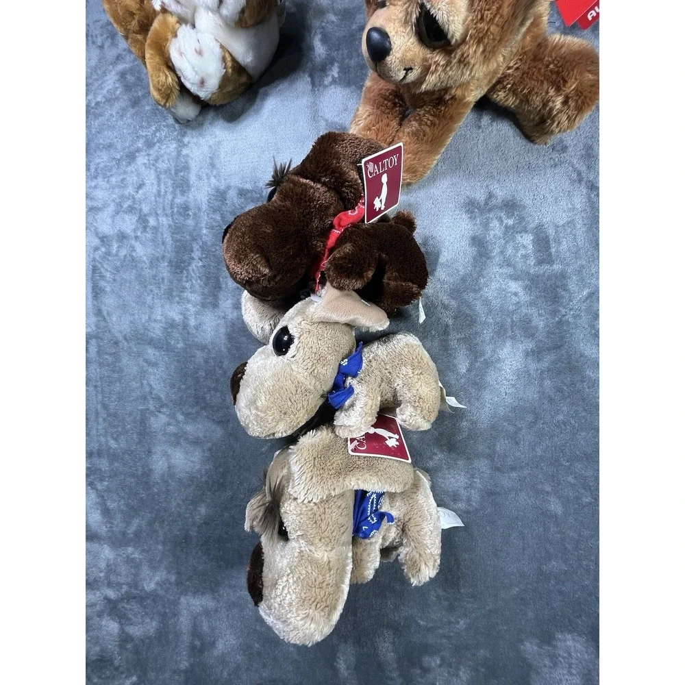Vintage Plush Stuffed Animal Dogs Sad‎ Sam Chihuahua Caltoy Aurora Lot of 5 NEW